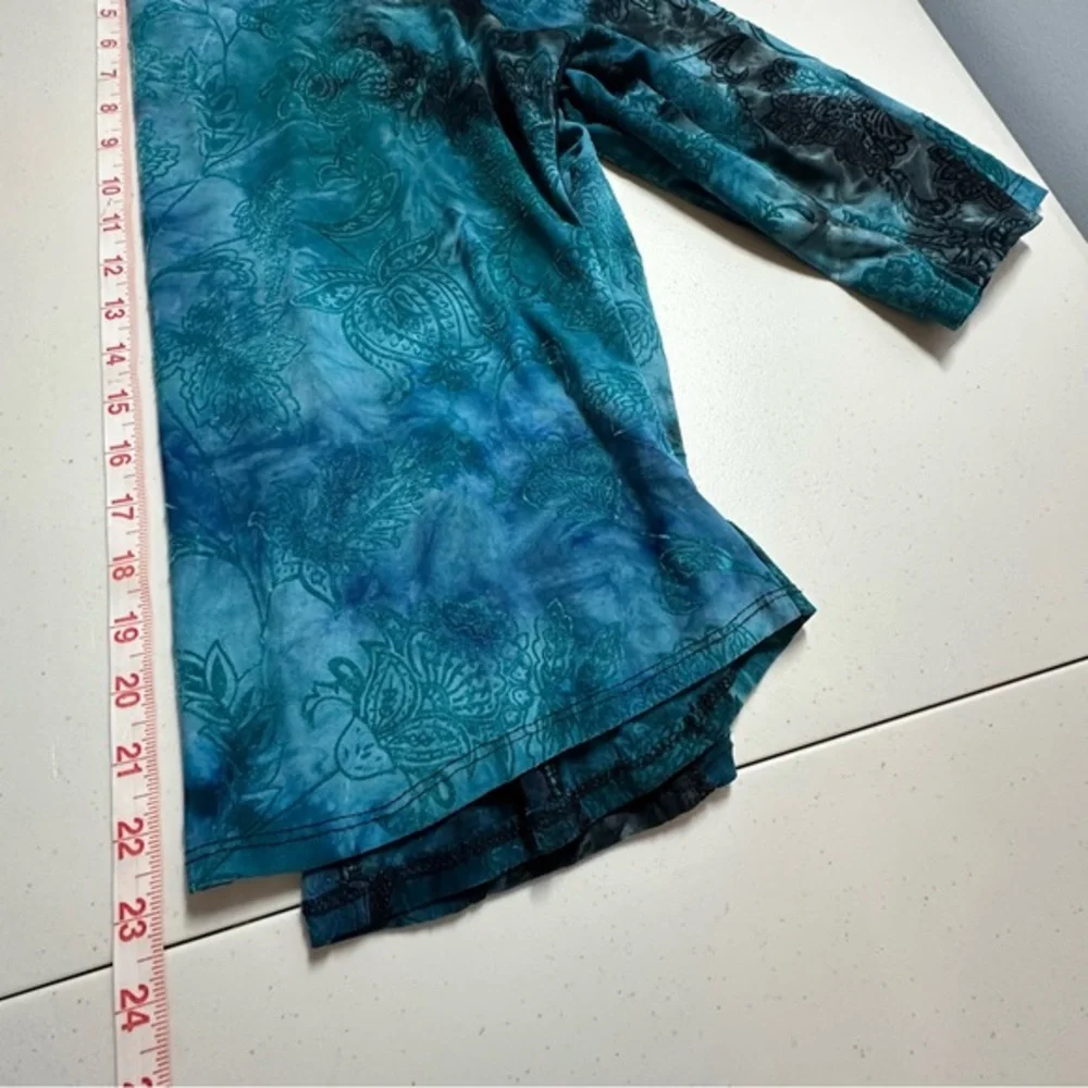 Vtg Y2K Women's Corset Top Sz L Velvet Witchy Fairy Gothic Blue Black Sam and Jo - Picture 16 of 16